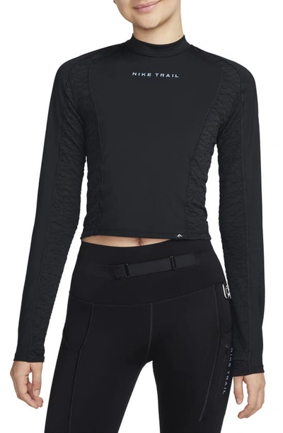 Nike Women's Trail Dri-fit Long-sleeve Running Top In Black