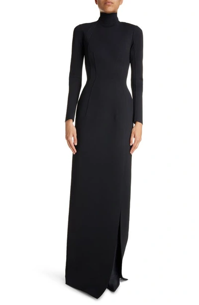 Balenciaga Fitted Jersey Gown In Black