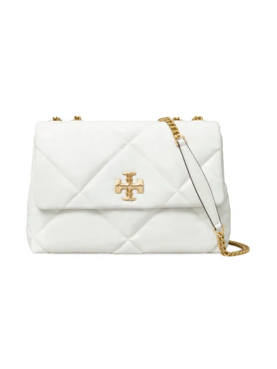 Tory Burch Women's Kira Diamond-quilted Leather Shoulder Bag In Blanc