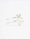 Lovisa Silver Plated Heart Butterfly Wrapped Ring In Silver