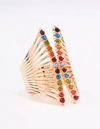 Lovisa Gold Ribbed Cage Cocktail Ring In Gold