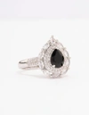 Lovisa Black Flare Pear Cubic Zirconia Ring In Black