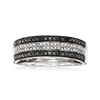 Ross-simons Black And White Diamond Striped Ring In Sterling Silver In Black