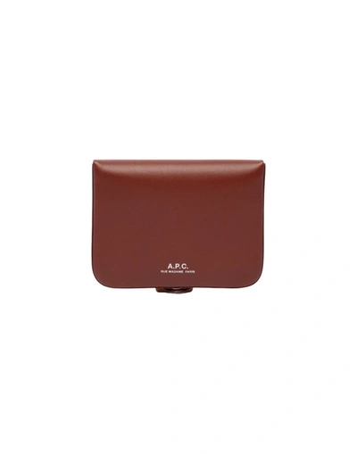 Apc A.p.c. Small Leather Goods In Brick