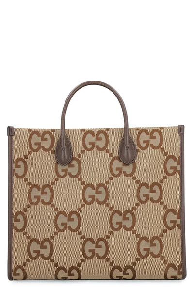Gucci Jumbo Gg Canvas Tote Bag In Beige