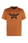 Mcm Laurel Logo Print T-shirt In Organic Cotton In Brown