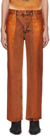 Eckhaus Latta Orange Wide Leg Jeans In Copper