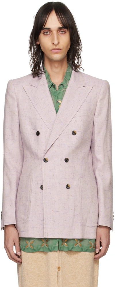 Dries Van Noten Purple Peaked Blazer In 403 Lilac