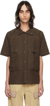 Ranra Glems Bowling Shirt In 685 Chocolate Brown