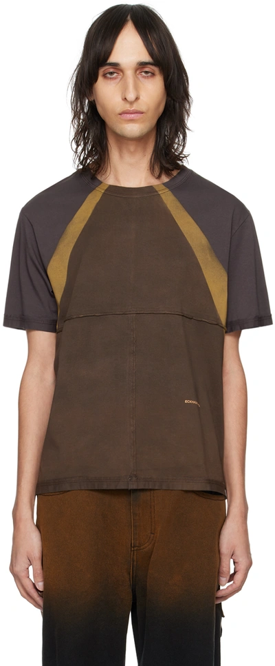 Eckhaus Latta Brown Lapped T-shirt In Caps