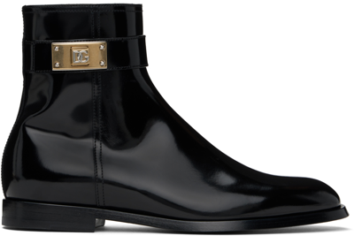 Dolce & Gabbana Black Giotto Boots In 80999 Nero