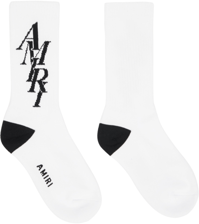 Amiri Stack Logo-jacquard Ribbed Cotton-blend Socks In Mixed Colours