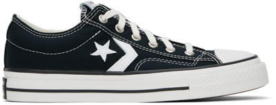 Converse Star Player 76 Premium Canvas Sneakers In Black And White Detail