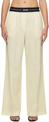 MSGM OFF-WHITE SUITING TROUSERS