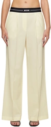 Msgm Off-white Suiting Trousers In 02 Off White