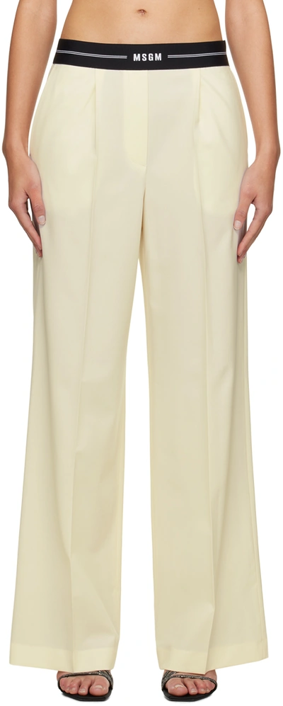 Msgm Off-white Suiting Trousers In 02 Off White