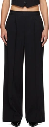 Msgm Wide-leg High-waist Trousers In 99 Black