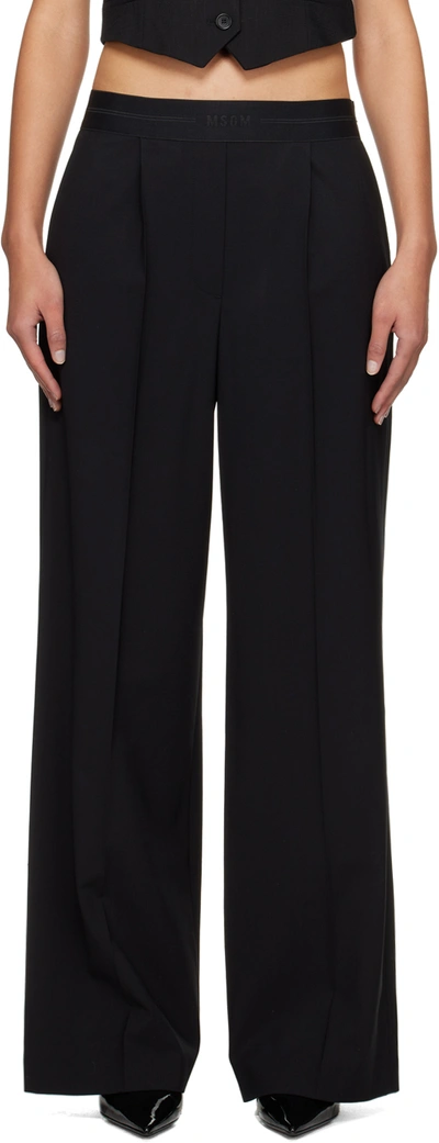 MSGM BLACK SUITING TROUSERS