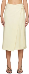 MSGM OFF-WHITE WRAP MIDI SKIRT