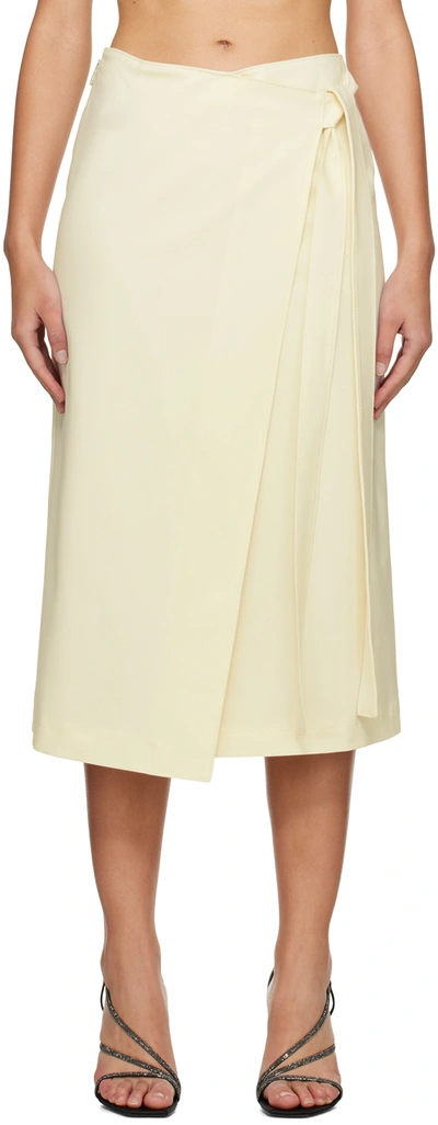 Msgm Off-white Wrap Midi Skirt In 02 Off White