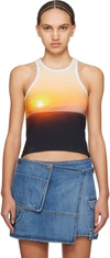 Msgm Multicolor Tanzanian Sunset Tank Top In 03 Multicolor