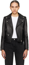 MACKAGE BLACK BAYA LEATHER BIKER JACKET