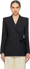 MSGM NAVY SELF-TIE BLAZER