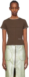 ECKHAUS LATTA BROWN PRINTED T-SHIRT