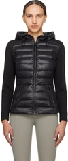 Mackage Della-r Hooded Cotton-blend Jersey And Quilted Padded Recycled-shell Jacket In Black