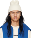 JIL SANDER OFF-WHITE KNIT BEANIE