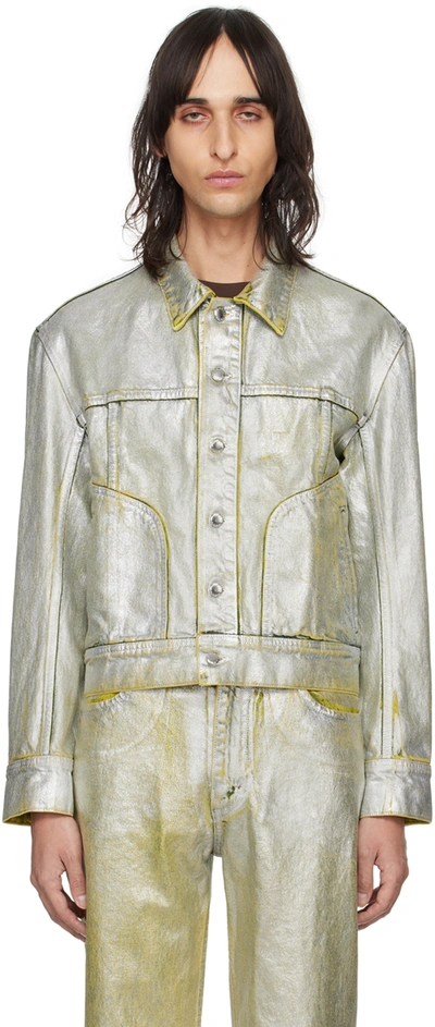 Eckhaus Latta Silver El Denim Jacket In Sterling