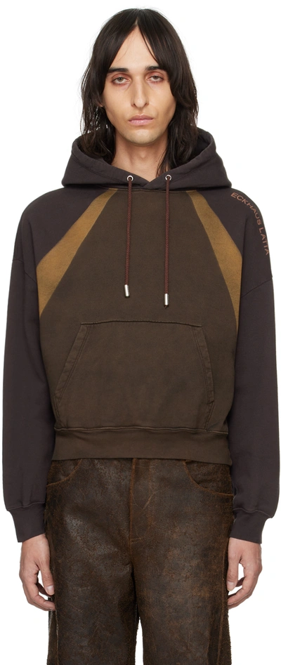 Eckhaus Latta Brown Colorblocked Hoodie In Caps