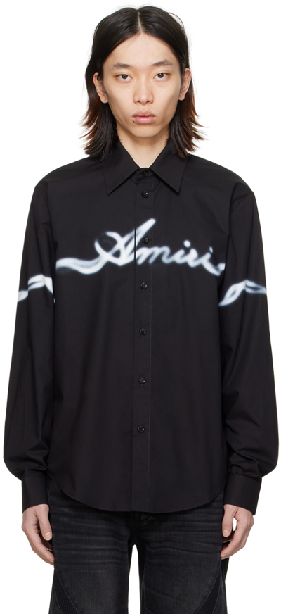 Amiri Smoke Printed Cotton Shirt In Black