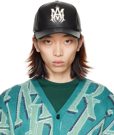 Amiri Men's Leather Ma Baseball Hat In Black