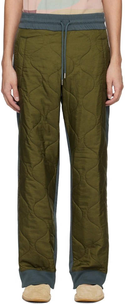 Dries Van Noten Ripstop Quilted-panels Track Pants In 510 Steel