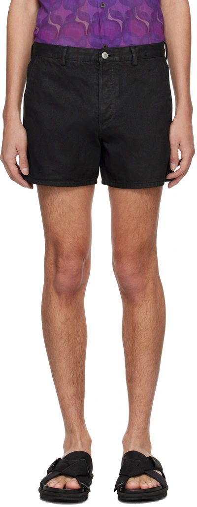 Dries Van Noten Black Four-pocket Denim Shorts In 900 Black