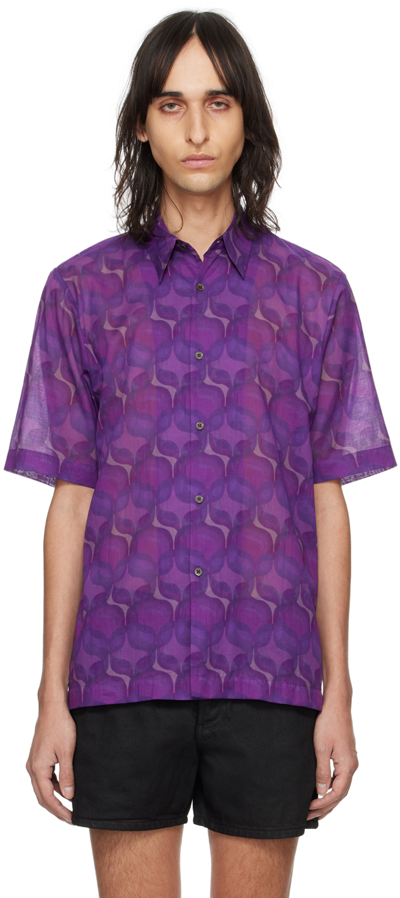 Dries Van Noten Purple Graphic Shirt
