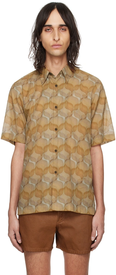 Dries Van Noten Brown Graphic Shirt In 103 Beige