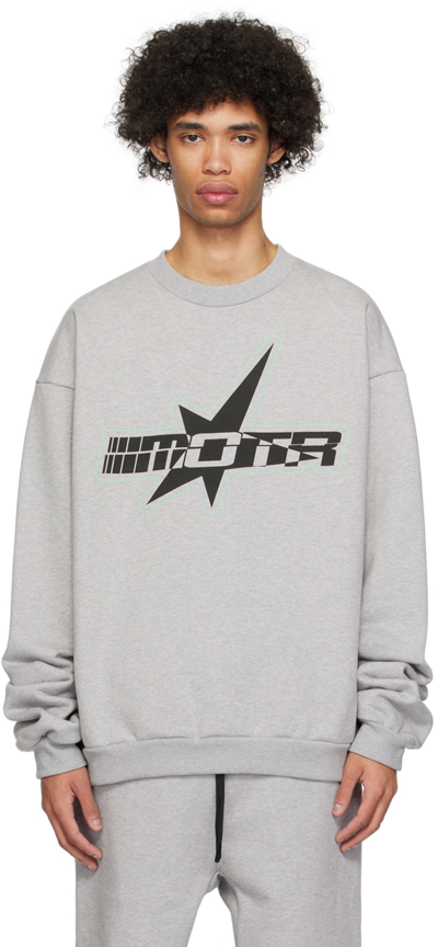 Members Of The Rage Gray Oversized Sweatshirt In Heather Grey / Black