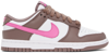 NIKE TAUPE & PINK DUNK LOW SNEAKERS