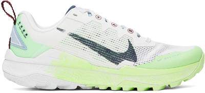 Nike White & Green Wildhorse 8 Sneakers In Summit White/thunder