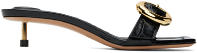 Jacquemus Elegant Black Sheepskin Sandals For Women From Ss24 Collection In Orange