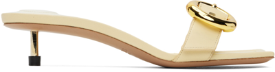 Jacquemus Geometric Buckle Mules In Beige