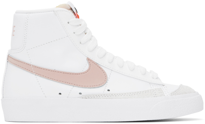 Nike Blazer Mid '77 Cz1055-118 Women's White Peach Leather Sneaker Shoes Yup22 In White/pink