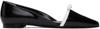 KIMHĒKIM BLACK & WHITE GABRIEL POINTY-TOE LEATHER BALLERINA FLATS