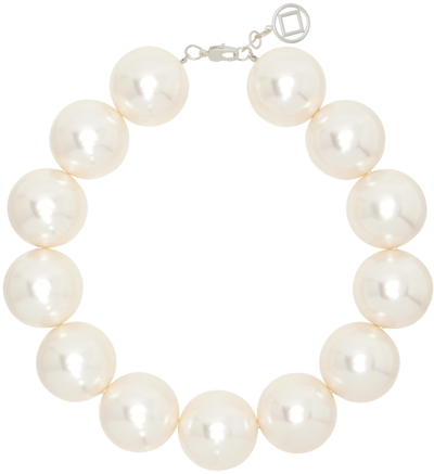 Kimhēkim White Big Faux-pearl Choker