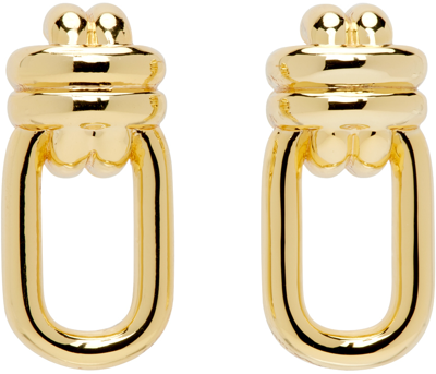 Anine Bing Gold Signature Link Double Cross Earrings
