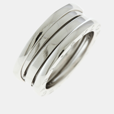 Pre-owned Bvlgari 18k White Gold B.zero1 Band Ring Eu 53