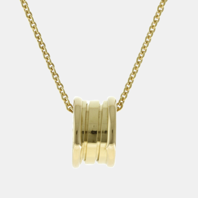 Pre-owned Bvlgari 18k Yellow Gold B.zero1 Pendant Necklace