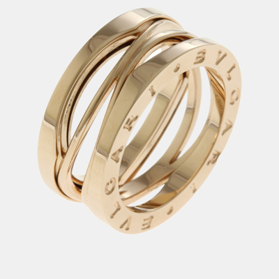 Pre-owned Bvlgari 18k Rose Gold B.zero1 Design Legend Ring Eu 55
